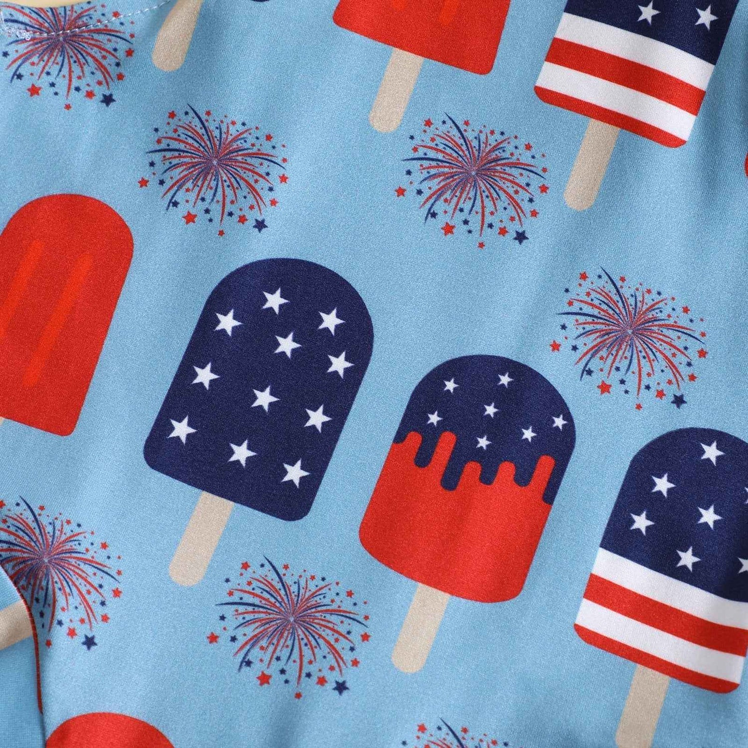 Babies’ Printed Front Knotted Suspender Pants