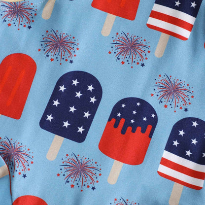 Babies’ Printed Front Knotted Suspender Pants