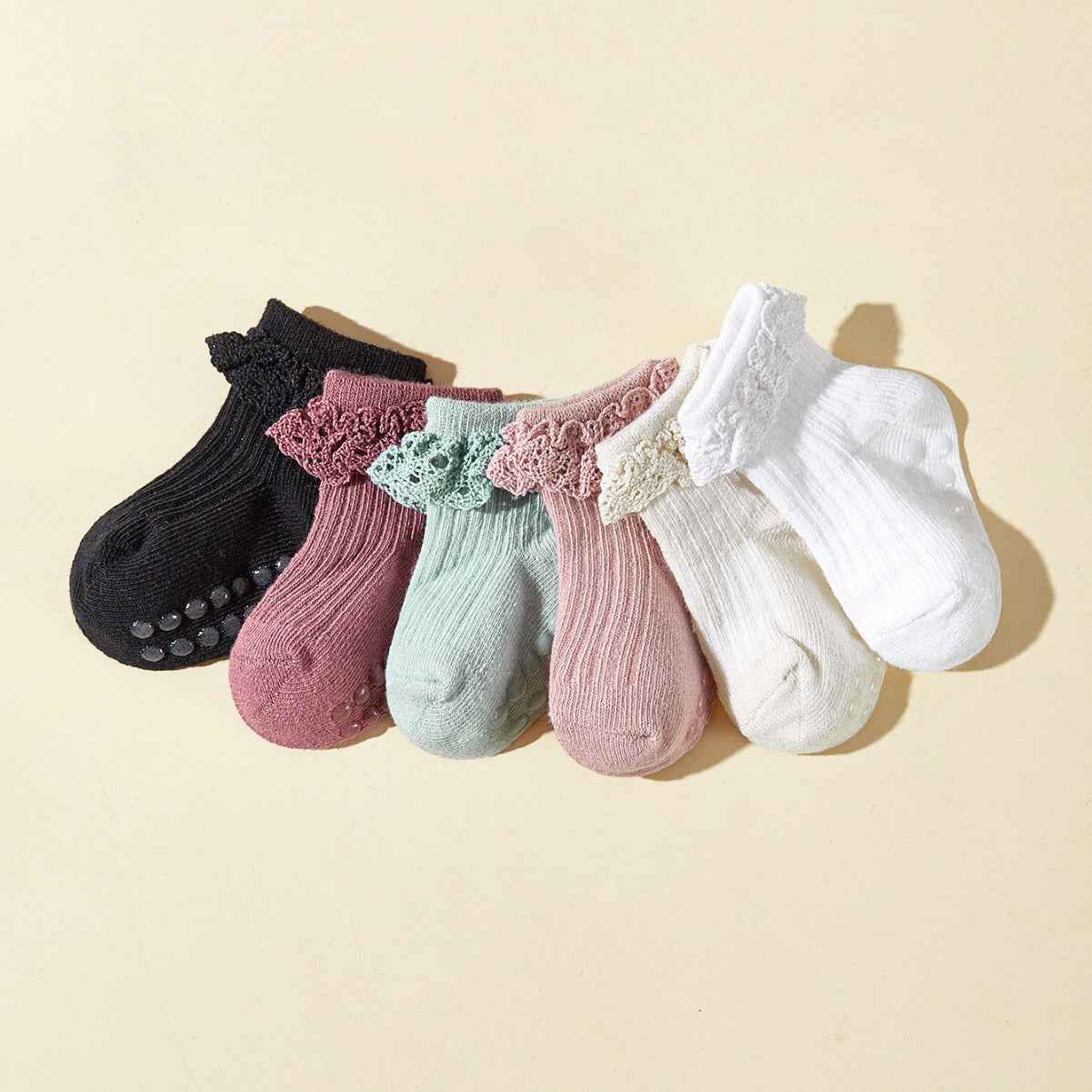 Baby Girls’ Lace Tube Socks-Pair of 6