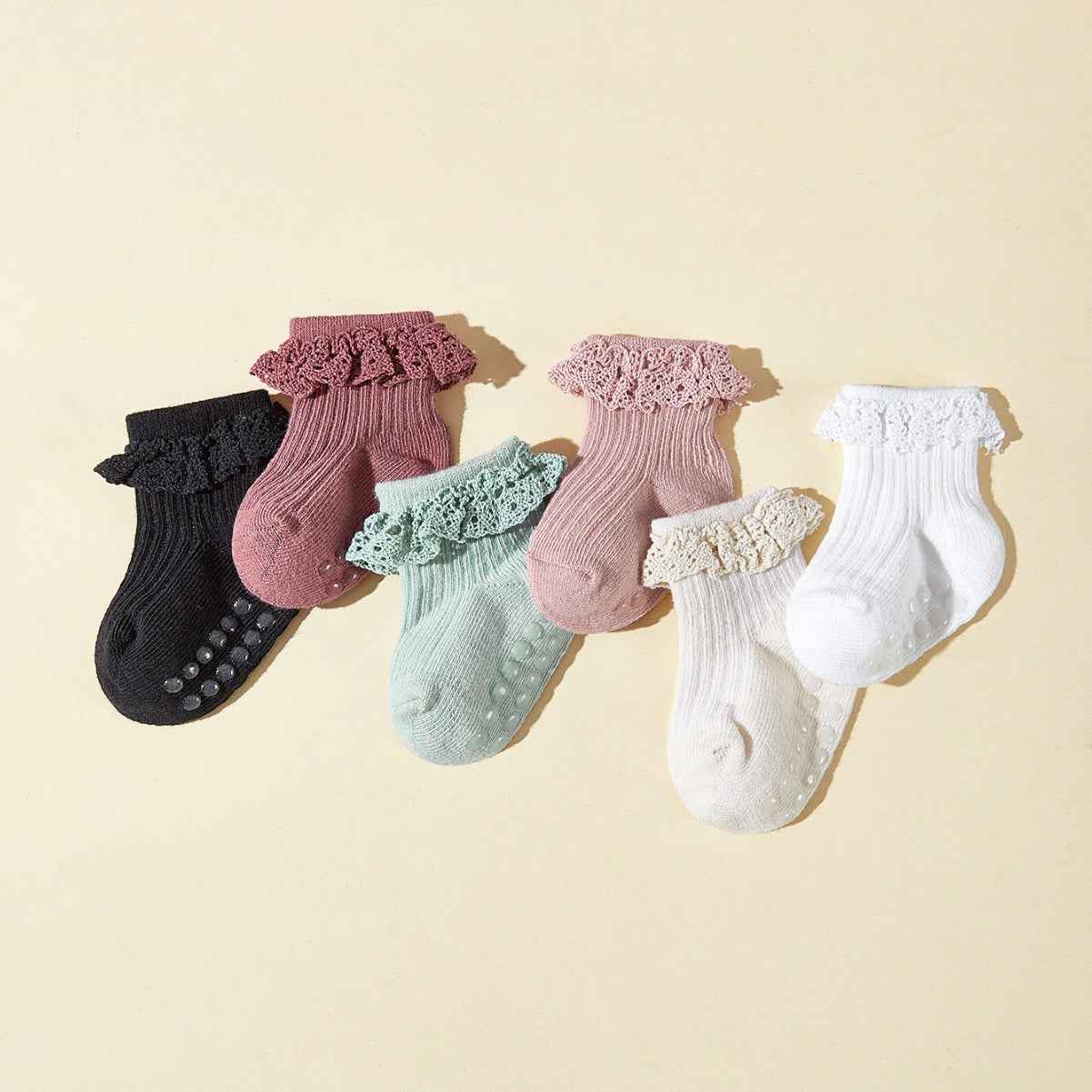 Baby Girls’ Lace Tube Socks-Pair of 6