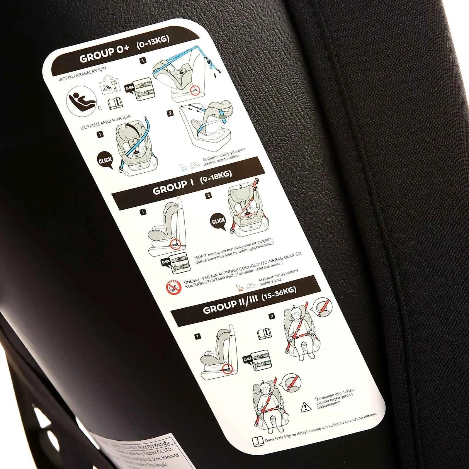 baby plus Orbitfix Group 0+/1/2/3 (Birth to 12 Years) Car Seat - Black Red