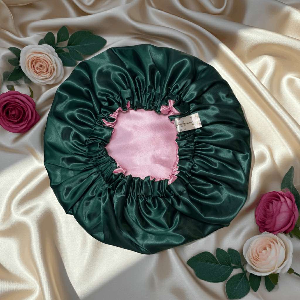 Blush Sage – Reversible Satin Bonnet | Adjustable & Versatile Hair Protection
