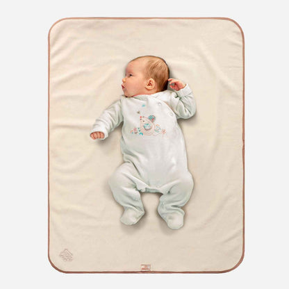 Plush Tummy Time Mat in Cream &amp; Beige for Newborn Baby