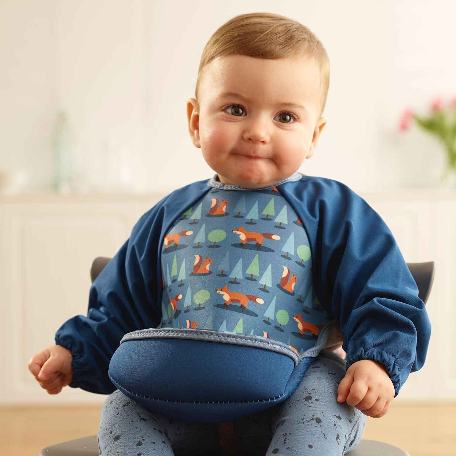 Weaning Bib with Sleeves - Foxes UltraBib