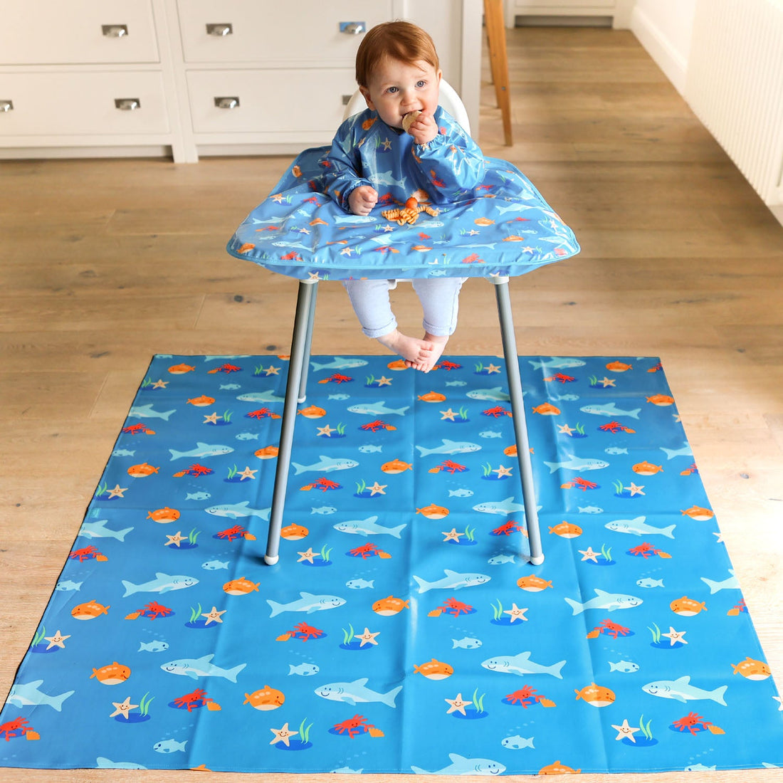 Wipeezee Splash Mat - Turquoise Blue Sea Creatures