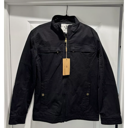 Mens Cotton Harrington Jacket Classic Lightweight Coat Black XXL WenVen