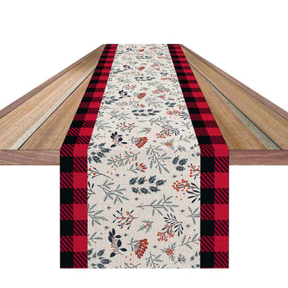 Christmas Table Runner Plaid Pattern