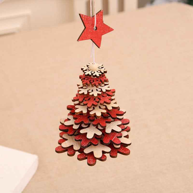 Wooden Christmas Tree Bell Pendant Room Living Room