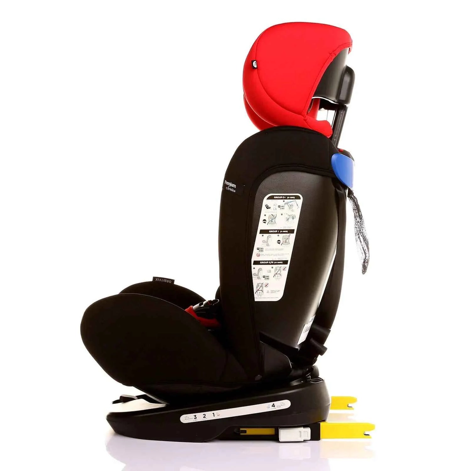 baby plus Orbitfix Group 0+/1/2/3 (Birth to 12 Years) Car Seat - Black Red