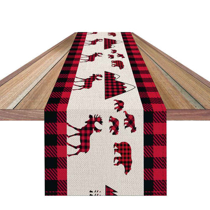Christmas Table Runner Plaid Pattern