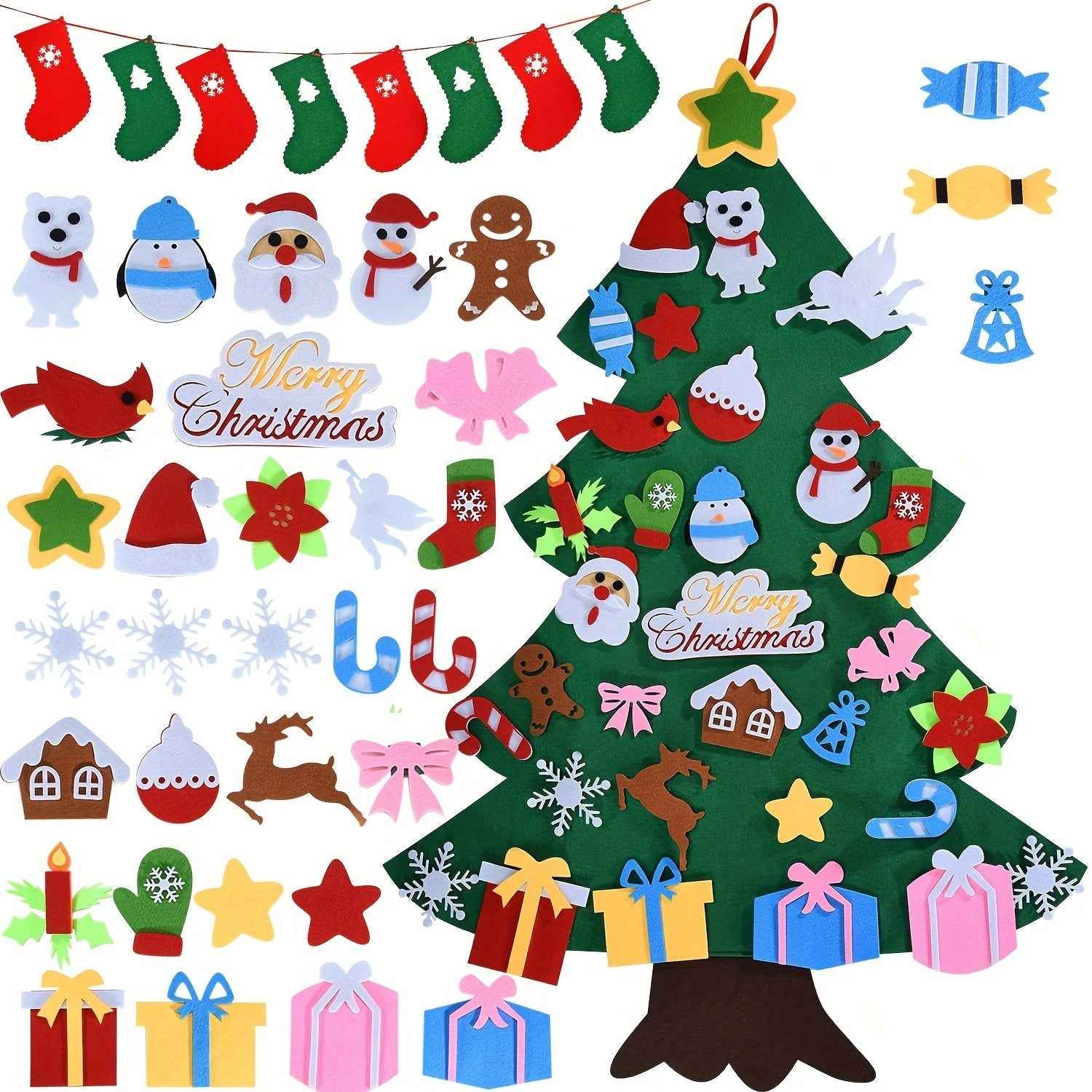 Felt Christmas Tree Or Snowman Holiday Decoration, Perfect For Homes, Classrooms, Offices, And Party Venues, Versatile Seasonal Decor, Festive Wall Art, Christmas Decorations, Best For Christmas, Ch