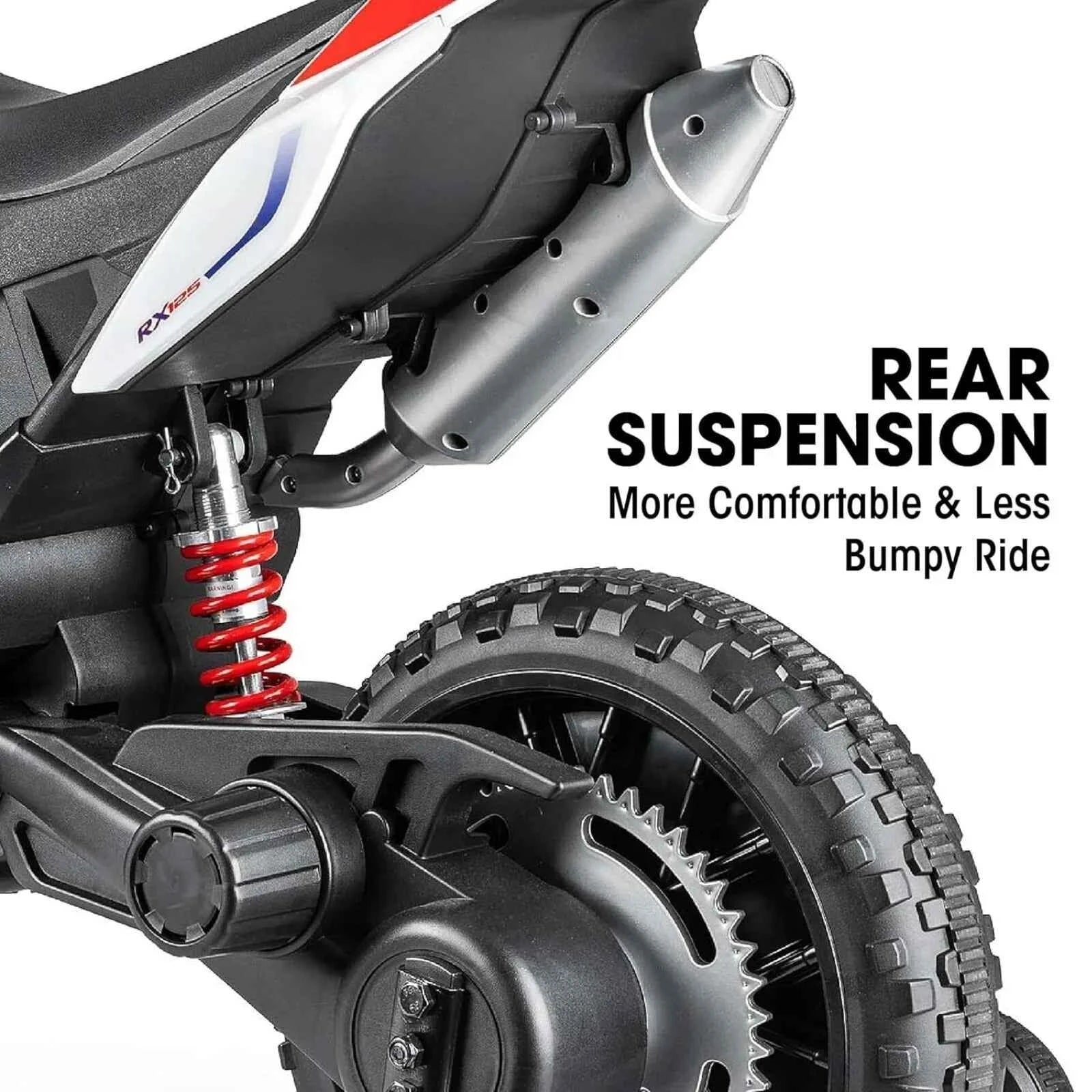 Xootz Aprilia 12V Electric Motorbike Ride On with Lithium Battery - White