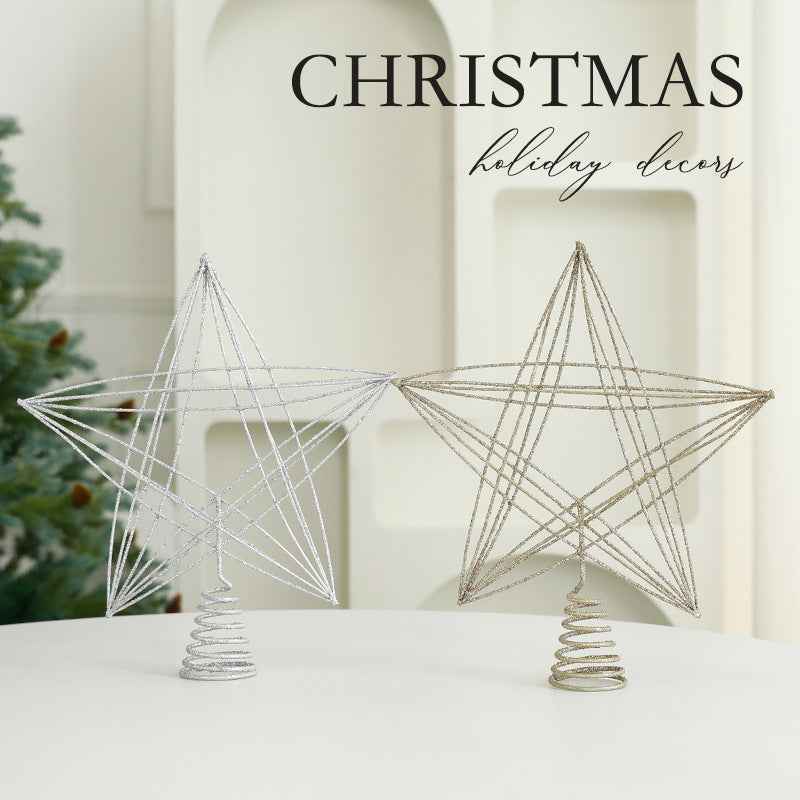Eight Awn Star Champagne Christmas Decoration Ornaments