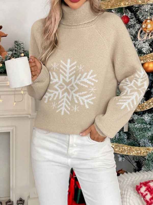 High Collar Christmas Sweaters Women&