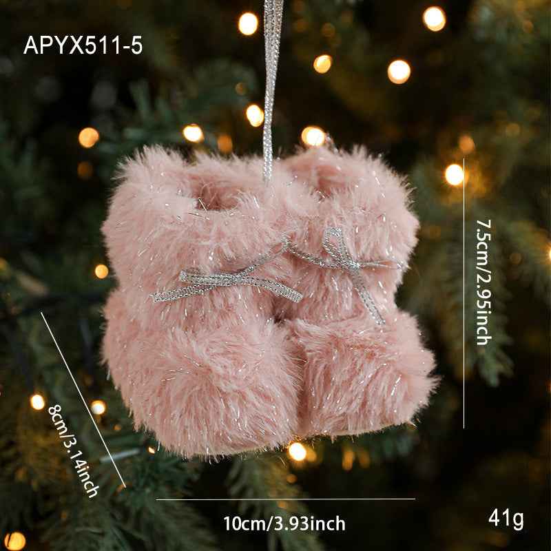 Plush Christmas Small Boots Creative Decoration Christmas Tree Pendant