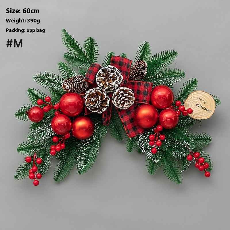 Christmas Decoration Upside Down Christmas Tree Horn Rattan Christmas Wreath