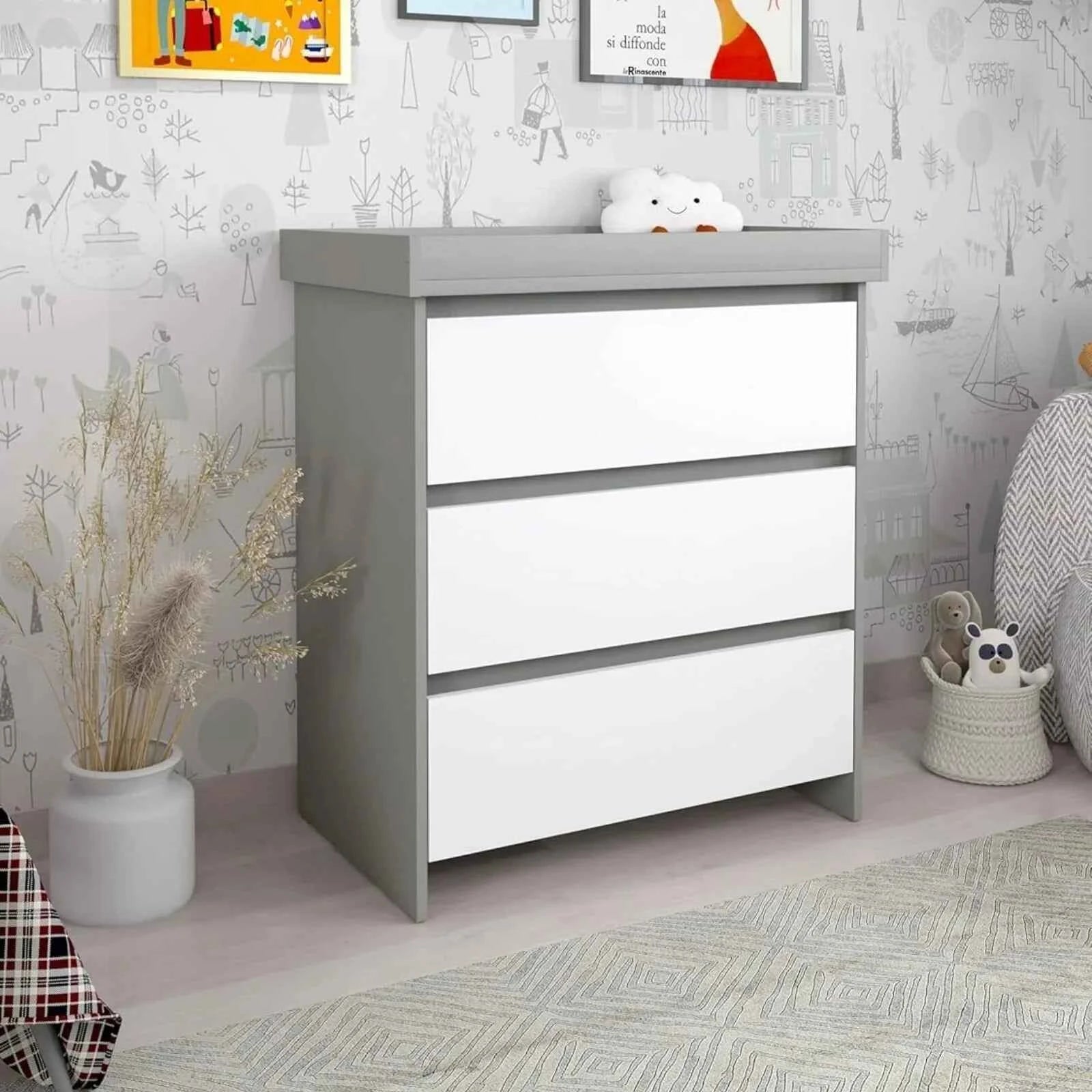 Shefa Kids 880 Baby Changing Unit - Grey/White