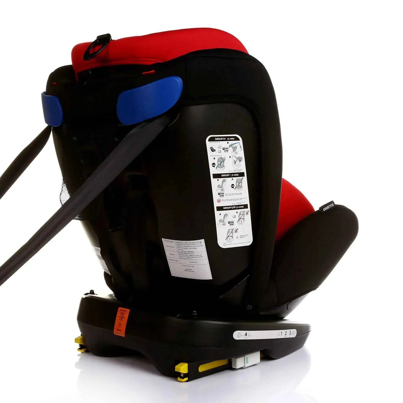 baby plus Orbitfix Group 0+/1/2/3 (Birth to 12 Years) Car Seat - Black Red