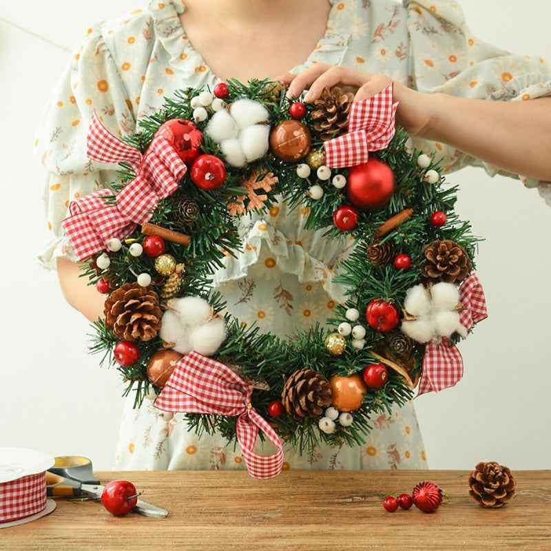 Christmas Garland Bow Christmas Door Hanging Window Decoration Christmas Decorations