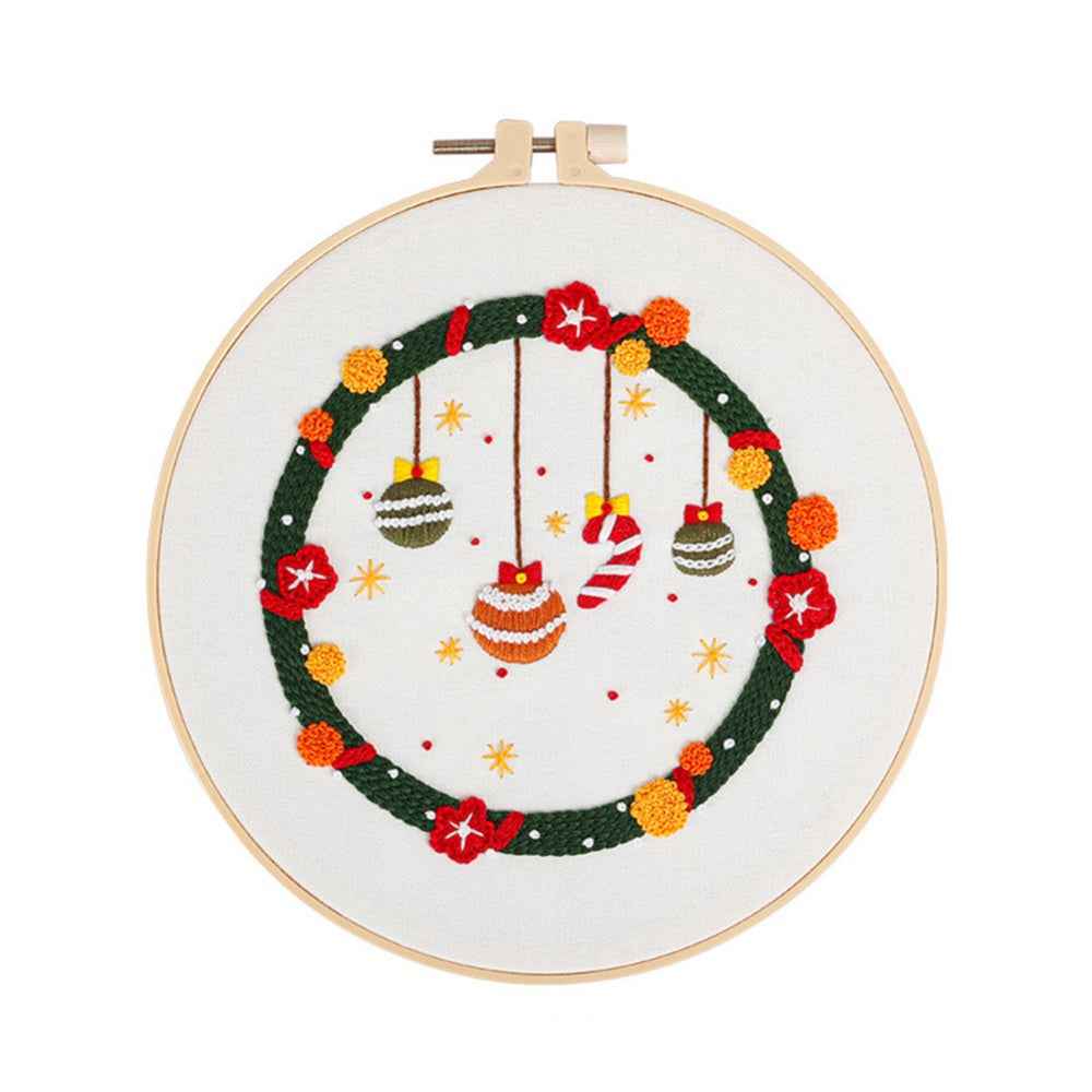 Christmas Day Gift Snowman Wreath Embroidery Material Package
