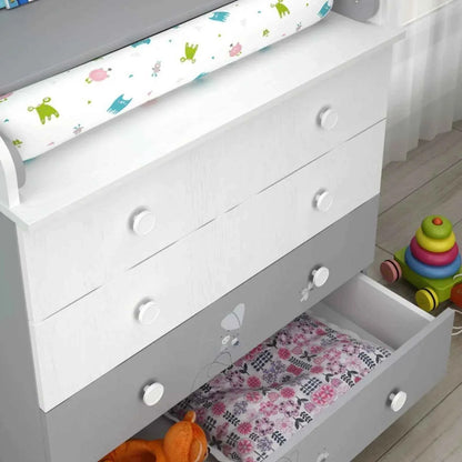 Shefa Kids 800 Teddy Changing Dresser - Grey/White