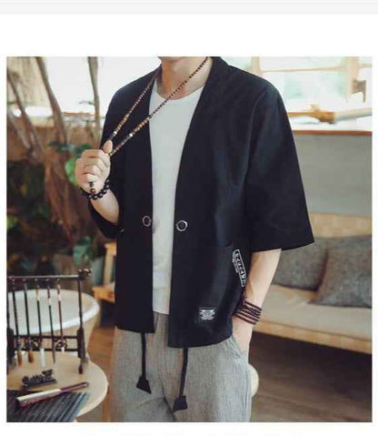 Men’s Three-Quarter Sleeve Tang-Inspired Cotton Jacket