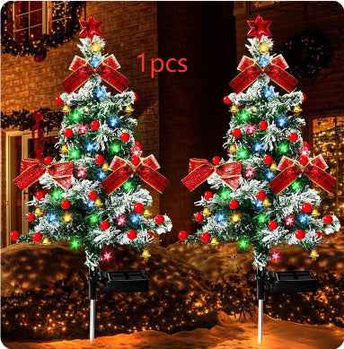 Solar-powered Christmas Cedar Tree Lights For Outdoor Lawn Decoration
