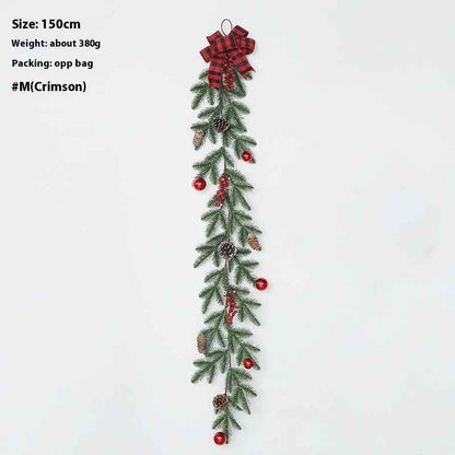 Christmas Decoration Upside Down Christmas Tree Horn Rattan Christmas Wreath