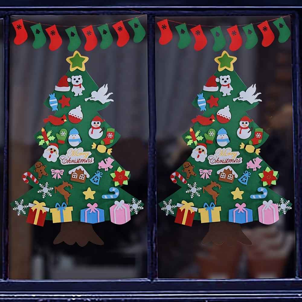 Felt Christmas Tree Or Snowman Holiday Decoration, Perfect For Homes, Classrooms, Offices, And Party Venues, Versatile Seasonal Decor, Festive Wall Art, Christmas Decorations, Best For Christmas, Ch