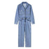 Girls’ Waist-tight Straight-leg Denim Jumpsuit