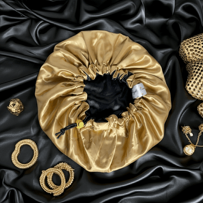 BLVCK ft GOLD Satin Bonnet - Luxurious Hair Protection