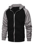 Jacket Contrasting color zipper cardigan plus fleece hoodie men&
