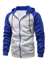 Jacket Contrasting color zipper cardigan plus fleece hoodie men&