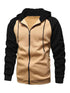 Jacket Contrasting color zipper cardigan plus fleece hoodie men&