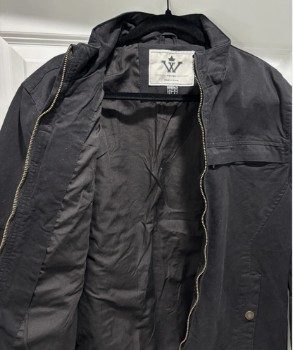 Mens Cotton Harrington Jacket Classic Lightweight Coat Black XXL WenVen