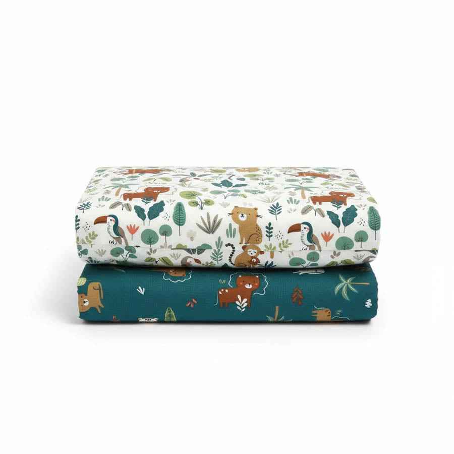 FORREST 3 Piece Reversible Cot Bed Set – Organic Cotton Baby Bedding - Jungle