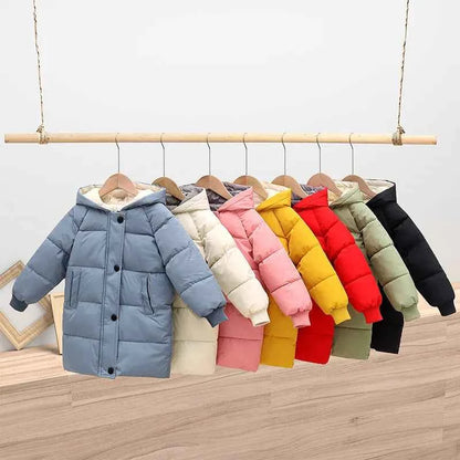 Kids Hooded Puffer Jacket, Thick Winter Cotton Coat for Boys &amp; Girls (1–10 Years)