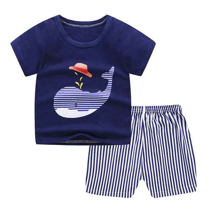 Kids’ Unisex Two-pieces Summer Suit, Summer T-shirt and Shorts
