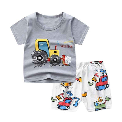 Kids’ Unisex Two-pieces Summer Suit, Summer T-shirt and Shorts