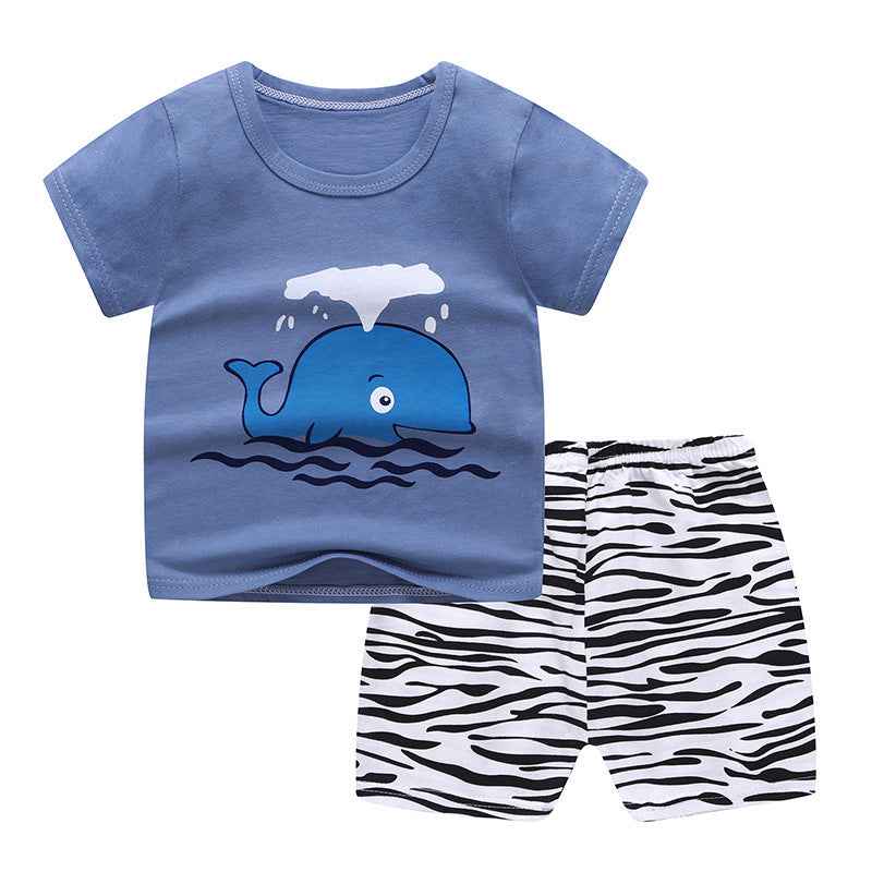 Kids’ Unisex Two-pieces Summer Suit, Summer T-shirt and Shorts