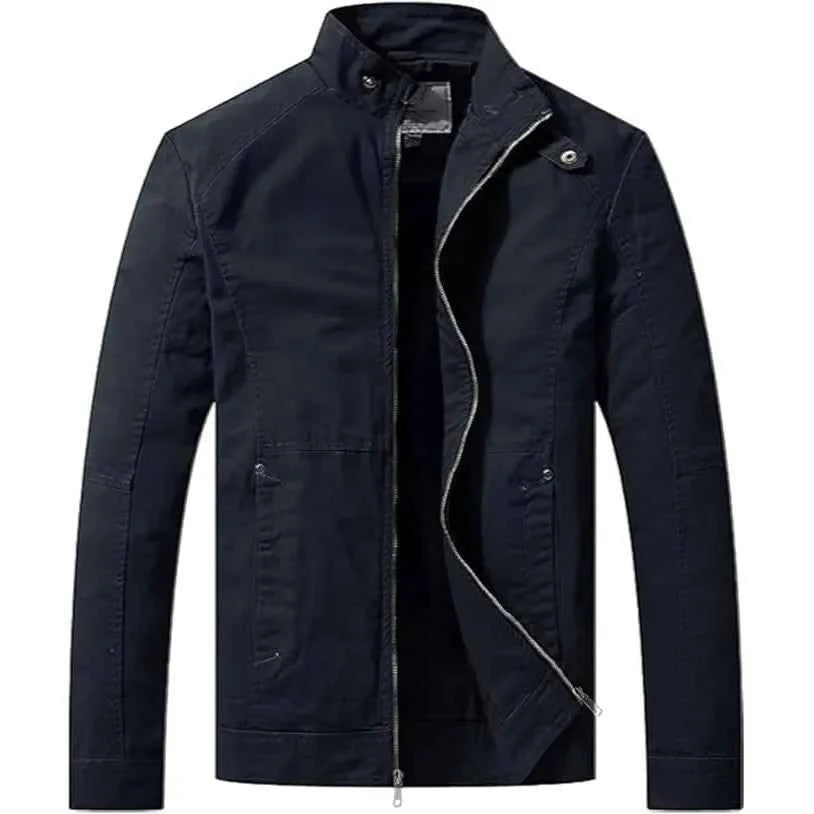 Mens Military Field Jacket Lightweight Cotton Outdoor Navy Blue Size S