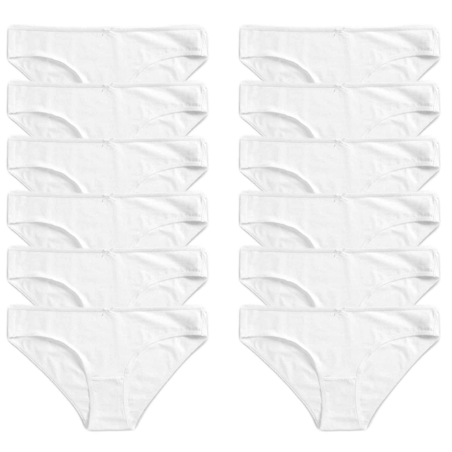 Pack of 12 Womens 100 Percent Cotton High Leg Bikini Briefs Comfortable Stretch Waistband Hypoallergenic Breathable Underwear Multipack Black White UK Sizes 10-20 by Daisy Dreamer