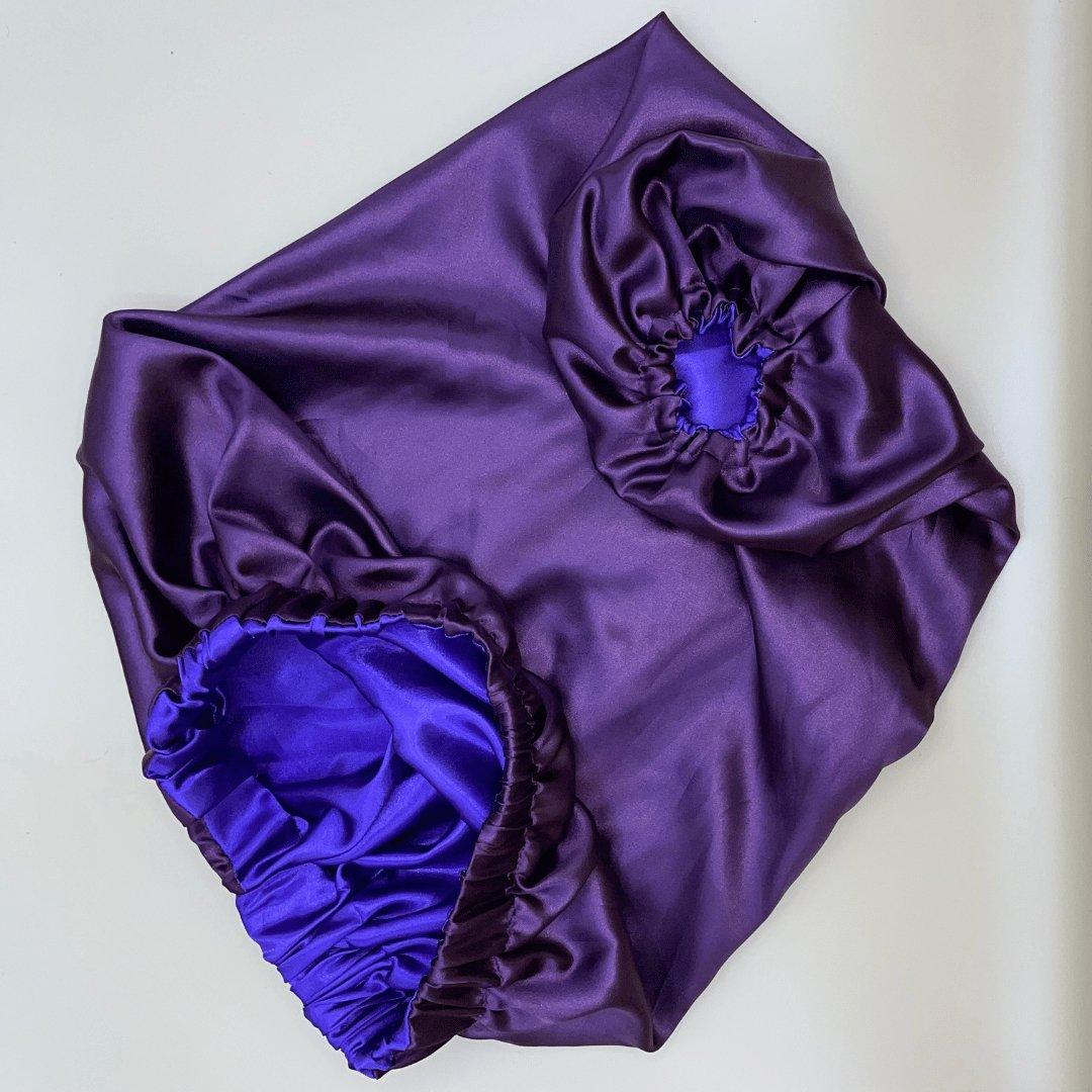 Reversible Satin Bonnet for Braids - Dual Color, Extra Large