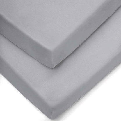 Forrest Cotton Fitted Sheets – Pack of 2, 140 x 70 cm Cot Bed Size, Grey