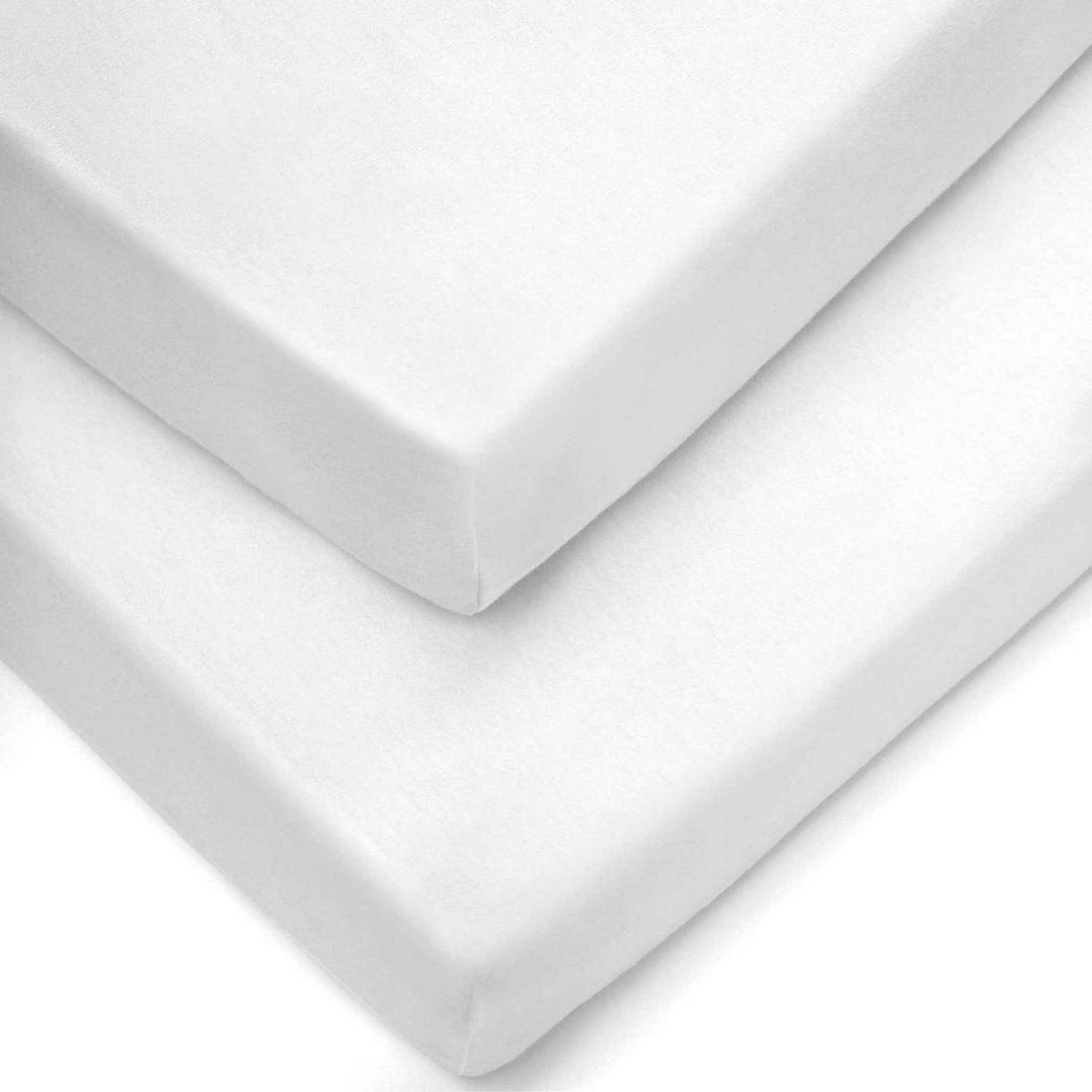 Forrest Cotton Fitted Sheets – Pack of 2, 140 x 70 cm Cot Bed Size, White