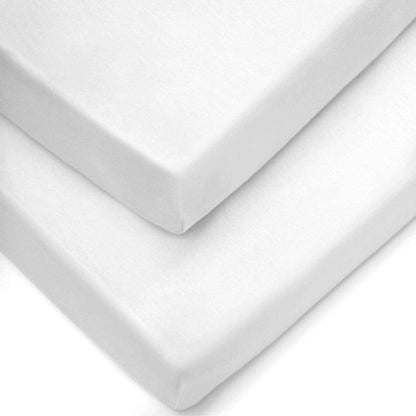 Forrest Cotton Fitted Sheets – Pack of 2, 140 x 70 cm Cot Bed Size, White