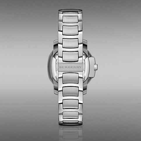 Burberry The Britain Diamonds Mother of Pearl Dial Silver Steel Strap Watch for Women - BBY1804