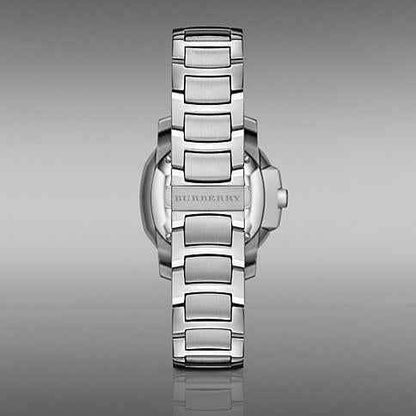 Burberry The Britain Diamonds Mother of Pearl Dial Silver Steel Strap Watch for Women - BBY1804