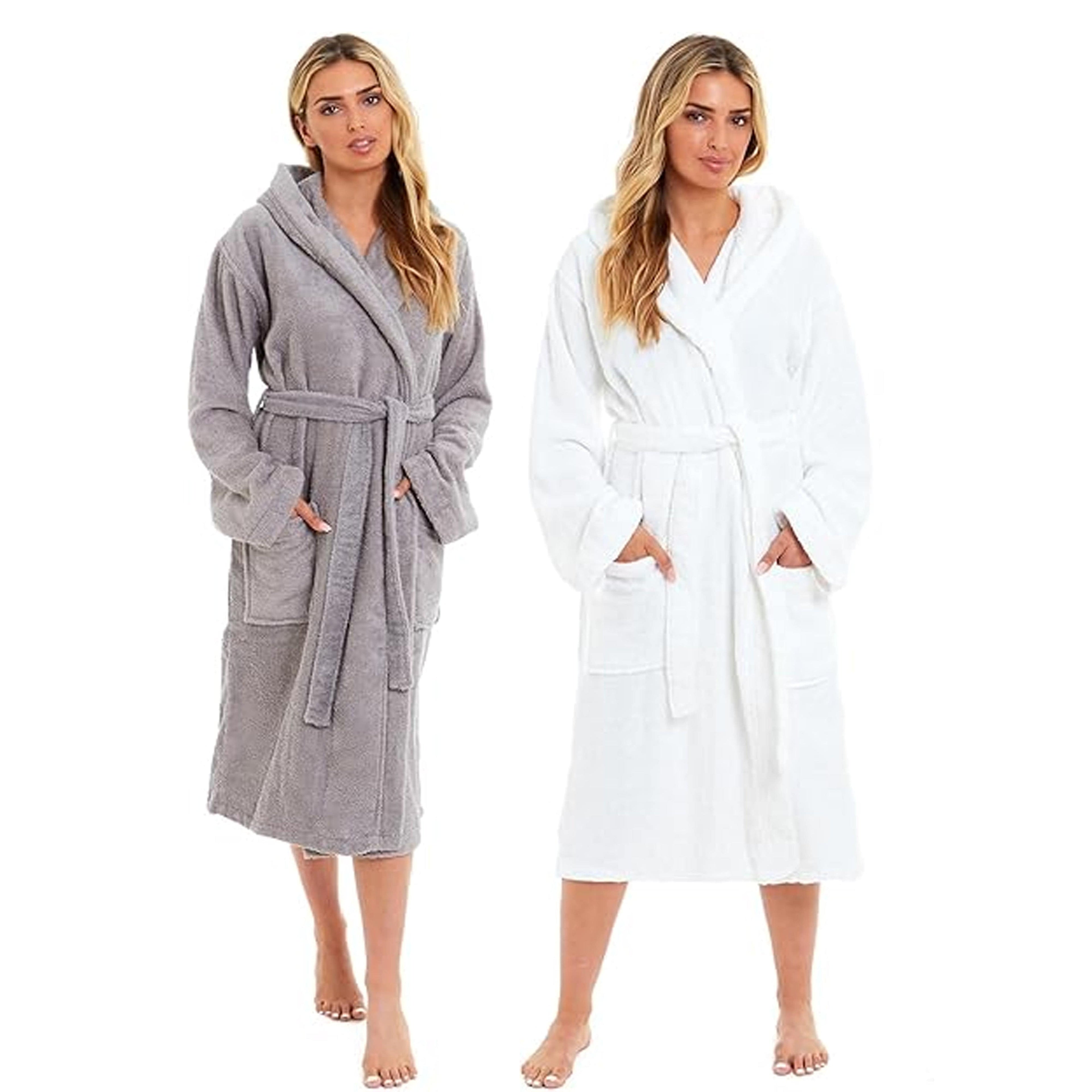 Unisex Bamboo Hooded Dressing Gown Super Soft Towelling Bath Robe for Men &amp; Women by Sock Stack