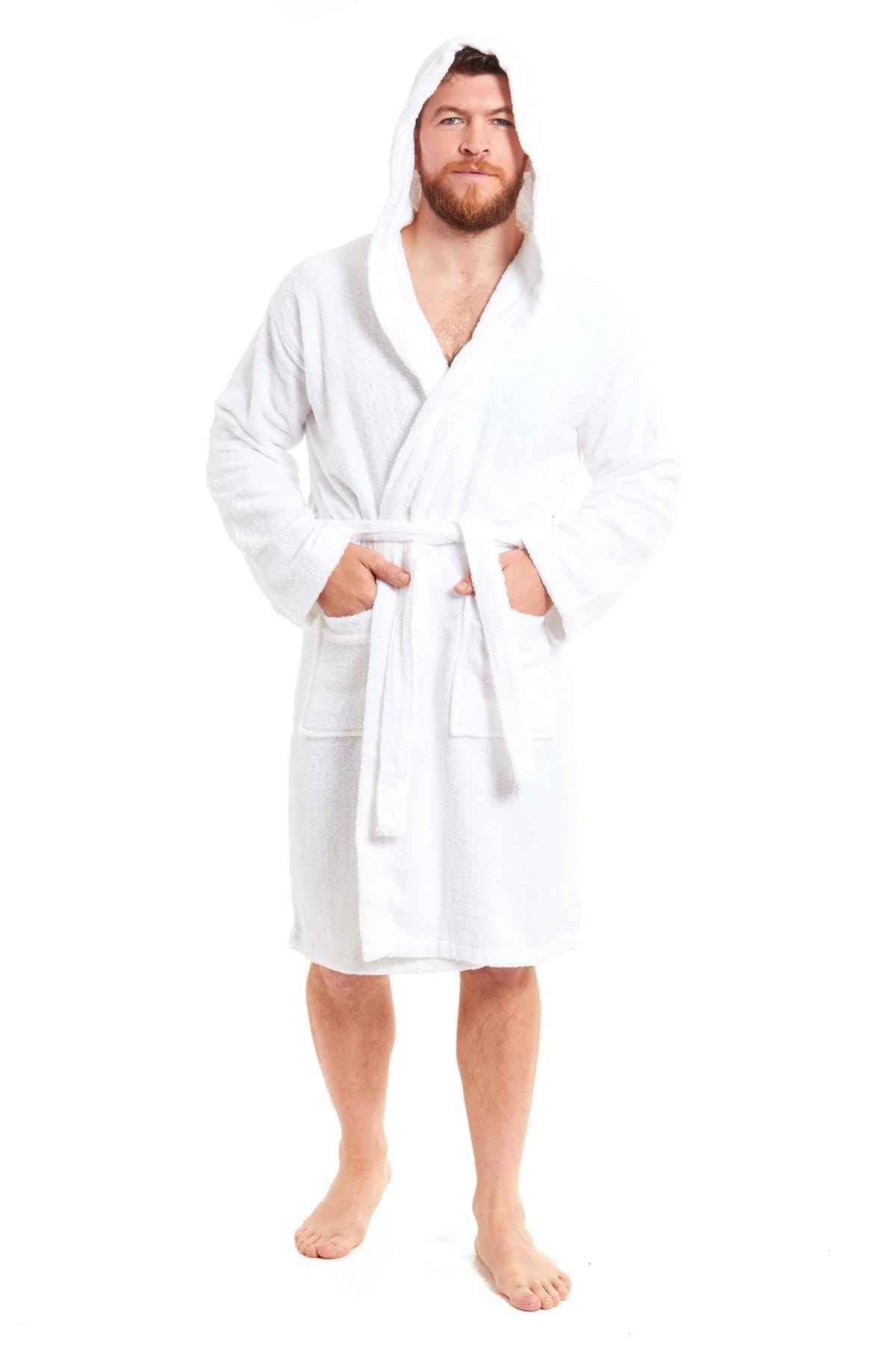 Unisex Bamboo Hooded Dressing Gown Super Soft Towelling Bath Robe for Men &amp; Women by Sock Stack
